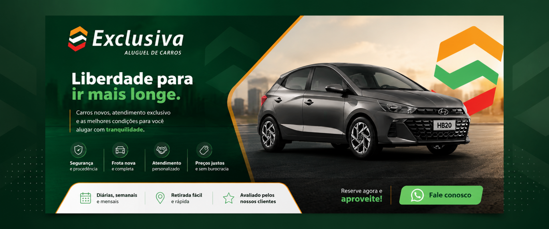 Exclusiva Aluguel de Carros - Liberdade para ir mais longe
